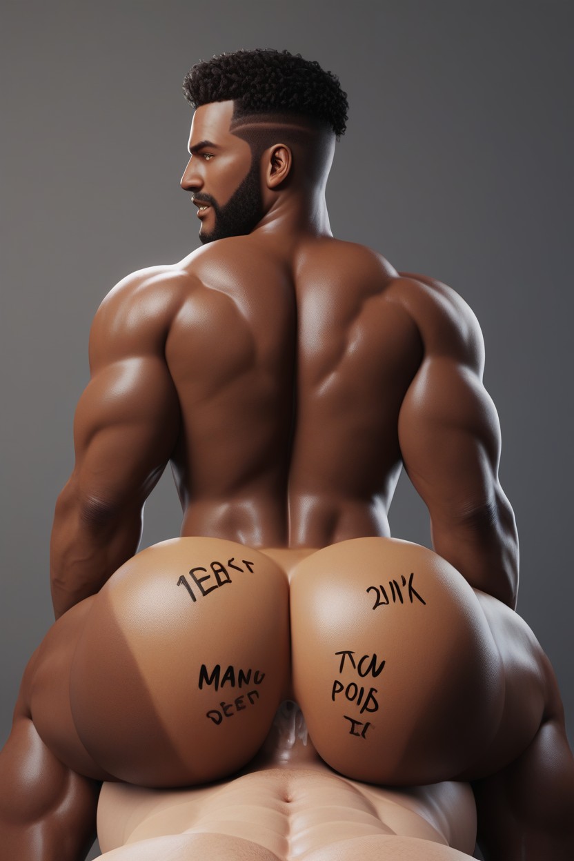 Hole Devouring Tops Dick, 視聴者を見つめる, Dark Brown Skin ゲイAIポルノ