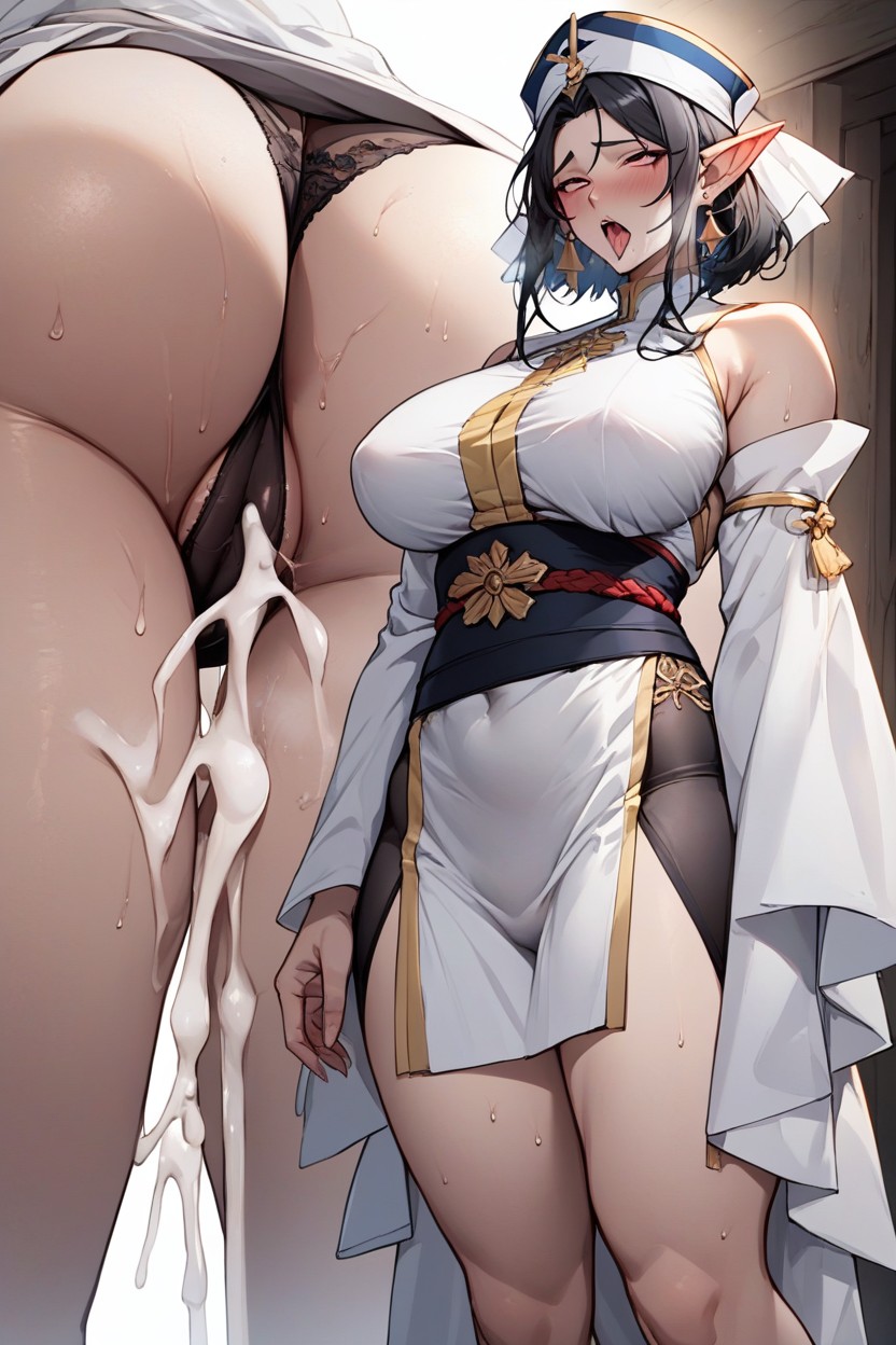 Revealing A Form Fitting, Female Human, Ahegao AI Porn