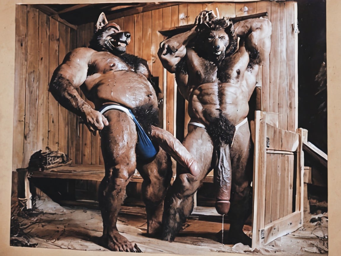Anthro Werewolf, Sweaty, Furry AI Gay Porn