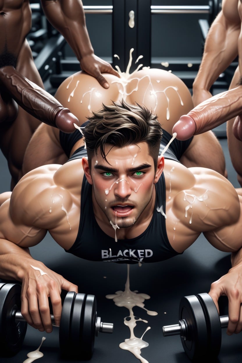 Black Men Surround Caucasian Man, Interracial Bbc On Blond, Cock AI Gay Porn