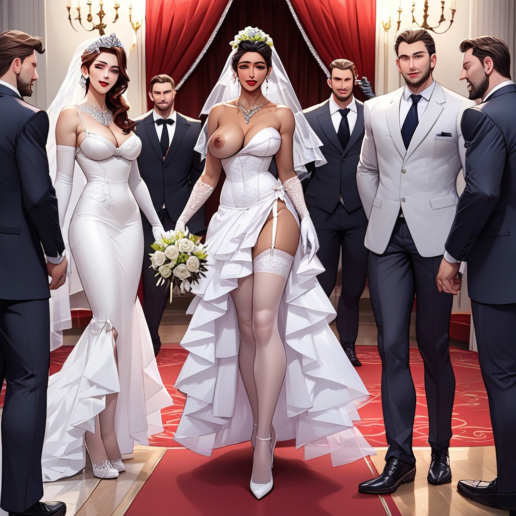 Shaved Pussy, White Wedding Dress, Naked Stranger Fuck The Bride AI Porn