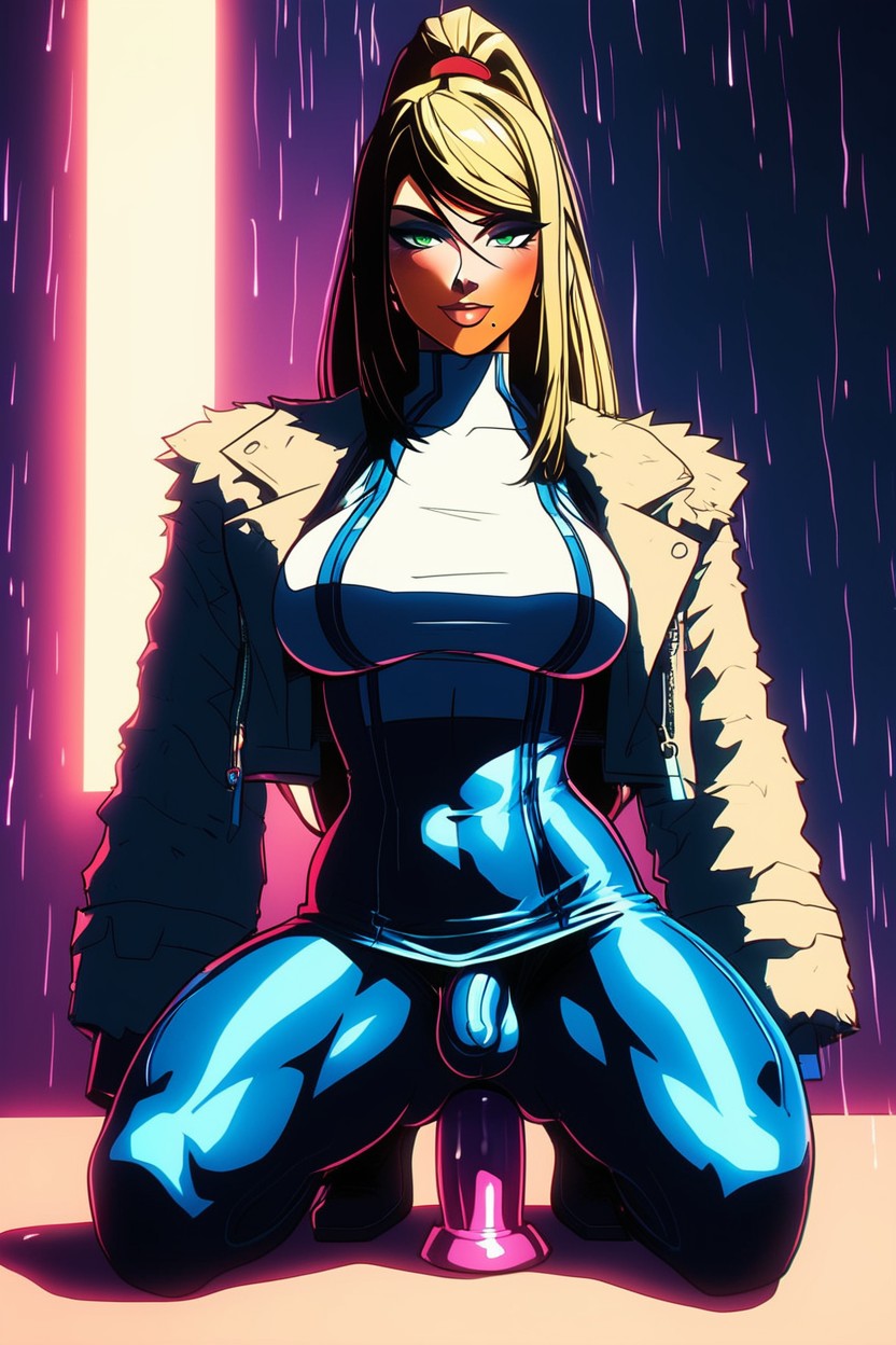 Smile, Thick Thighs, Green Eyes Shemale AI Porn
