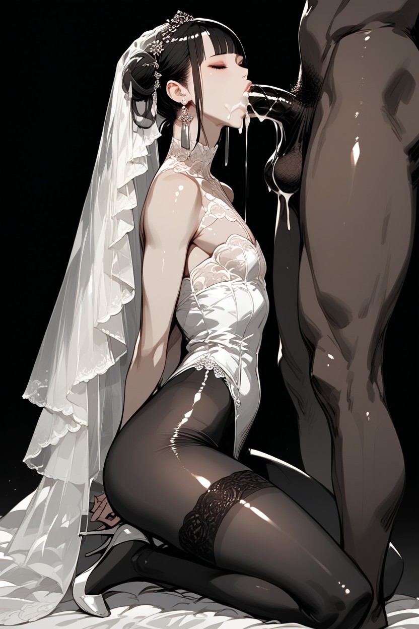 Uncircumcised, Submissive, Detailed Waist AI Porn