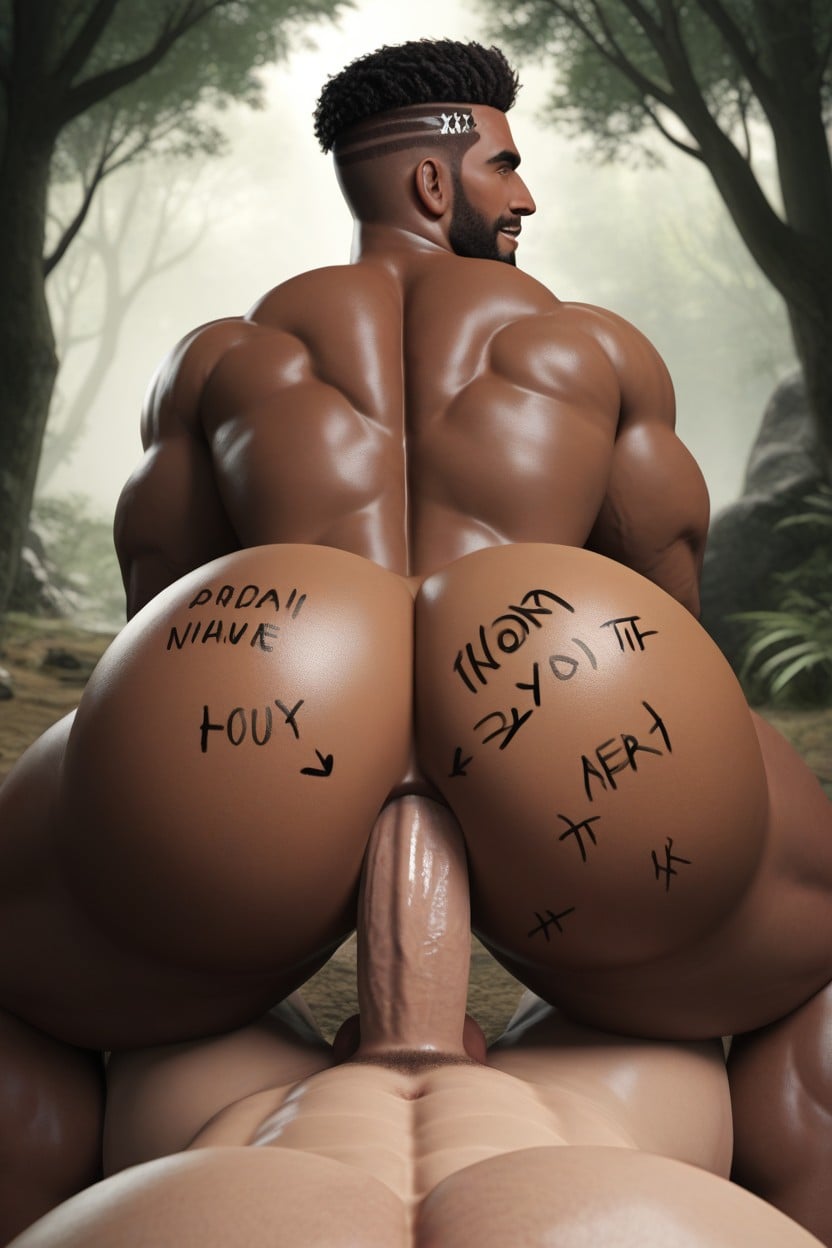 Dick In Ass, Smirk, African AI Gay Porn