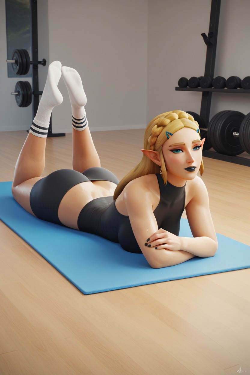 Black Eyeliner, Hyrule Castle, Sweaty Hentai AI Porn
