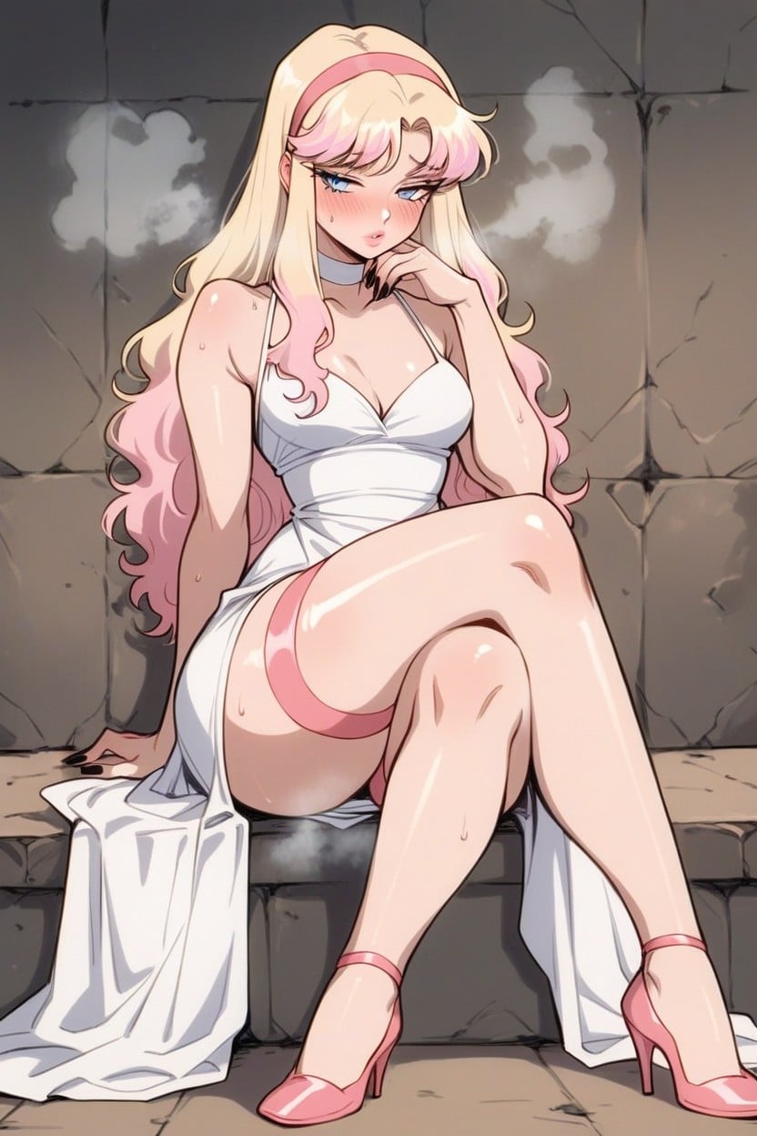 18+, Soft Thighs, Pink Heels Hentai AI Porn