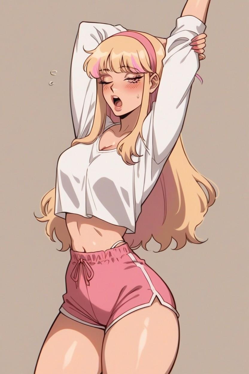 Delgada, Primer Plano, Arms Up Hentai IA