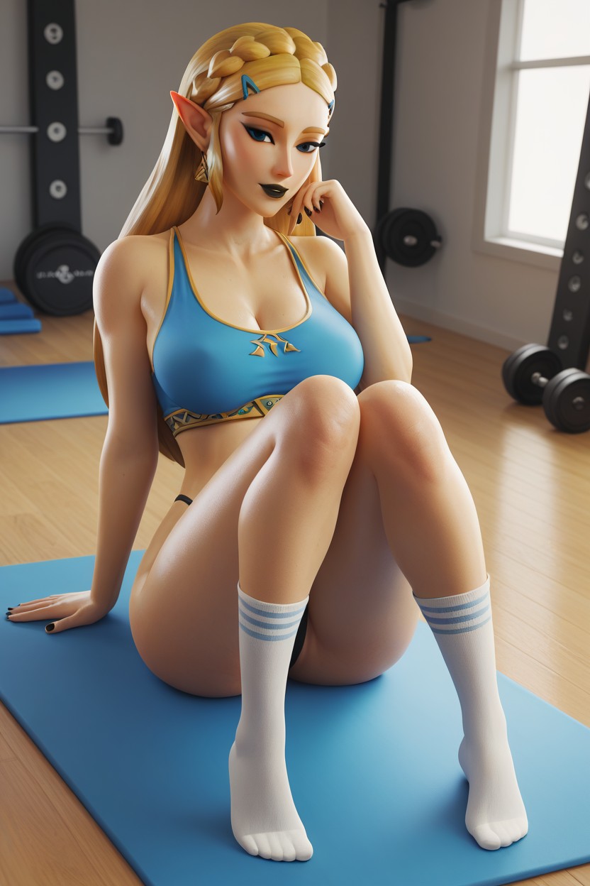 Black Lipstick, Socks, Princess Zelda Face Hentai AI Porn