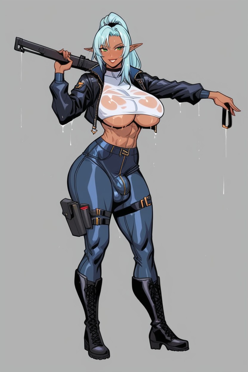 Quads, Green Eyes, Futanari Eula Porno shemale IA
