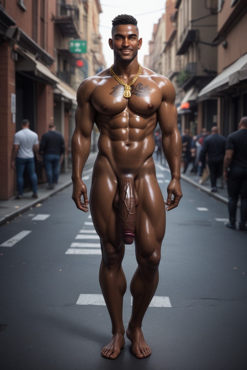 Black Man, In Street, Calle Porno gay IA