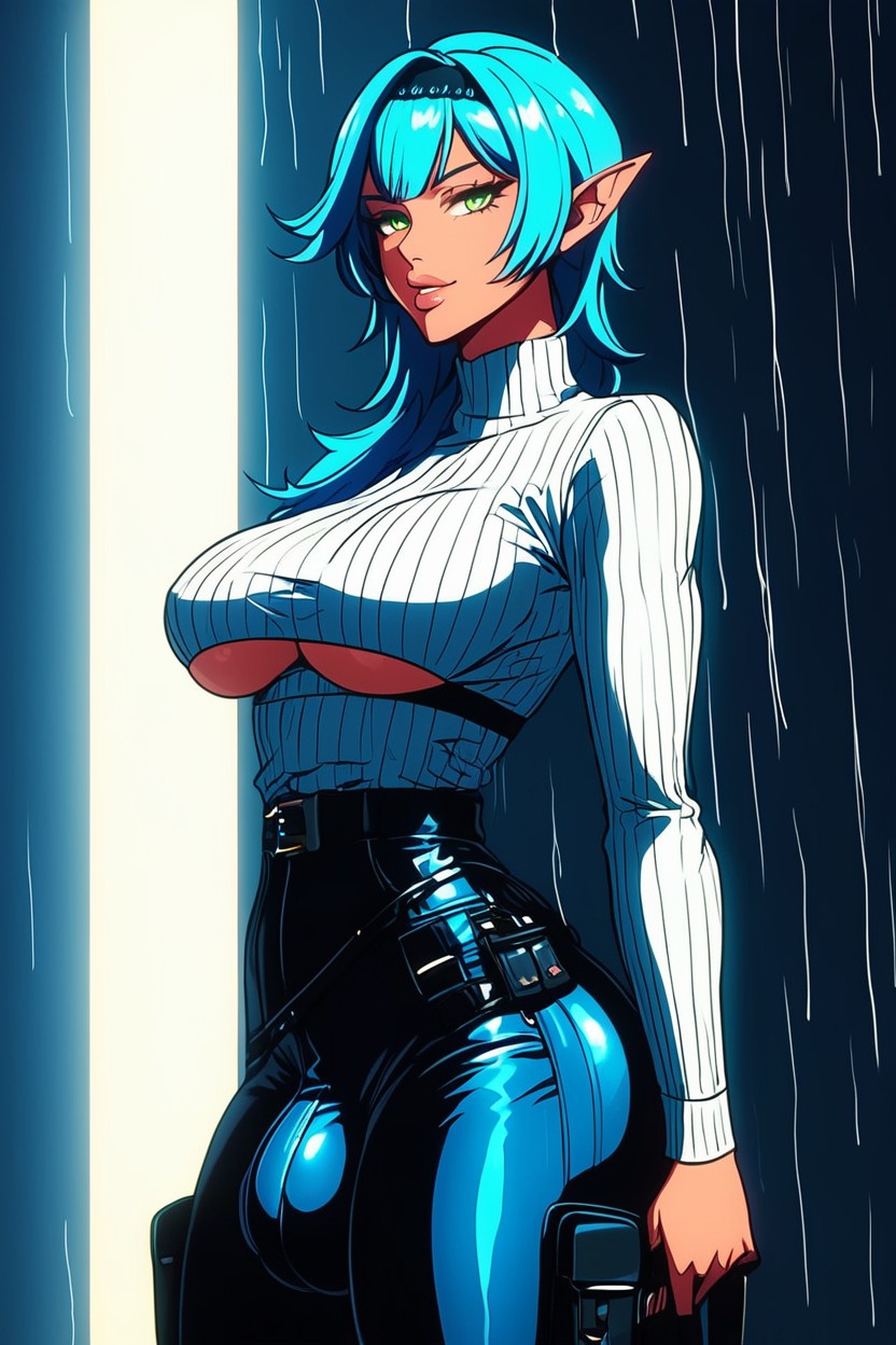 Tactical Belts, Holster, Gluteal Muscles Shemale AI Porn