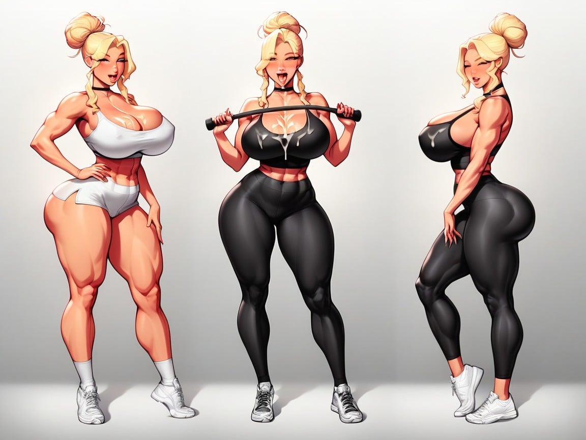 Fit Women, Large Black Pupils, Revealing AI Porn