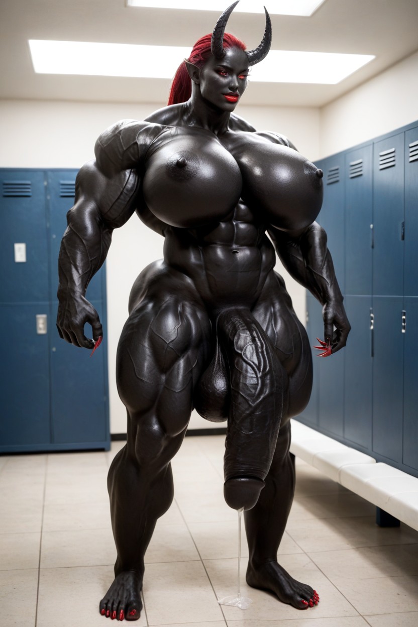 Red Hair, She Venom, Toned Muscles Shemale AI Porn