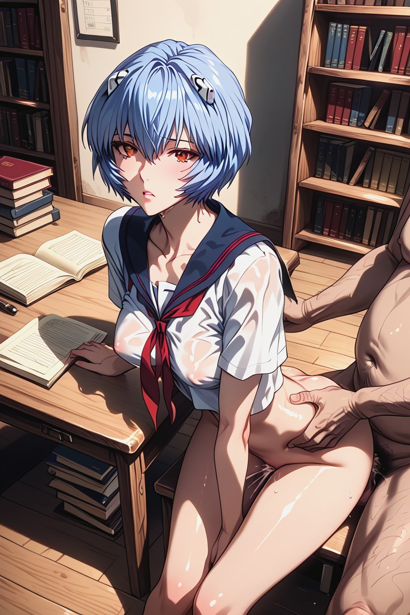 Detailed, Pussy Juice, Wooden Desk Hentai AI Porn