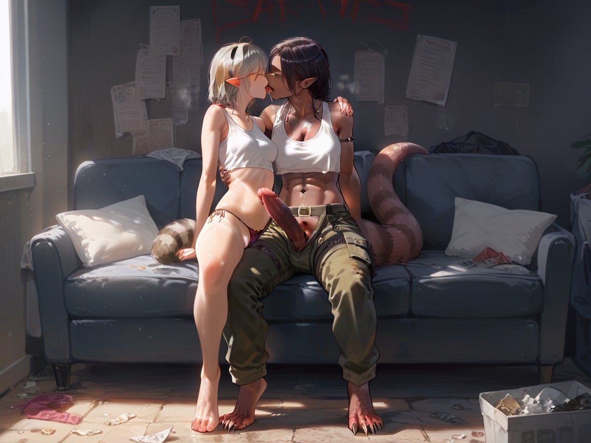 Belts, Crotch Hair, Fondling Hentai AI Porn
