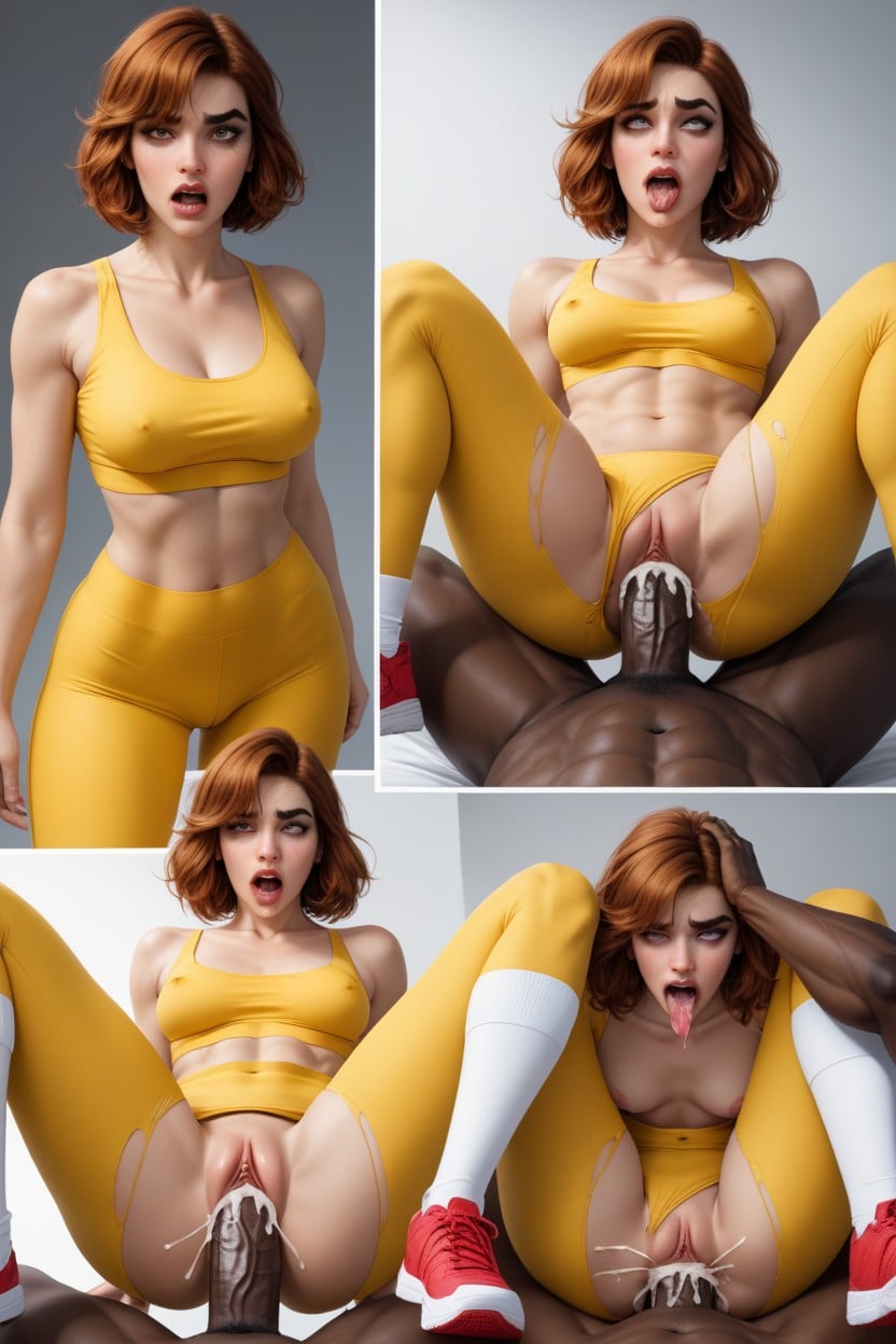 Orgasm, Collage, Cum Dripping Out Of Mouth AI Porn