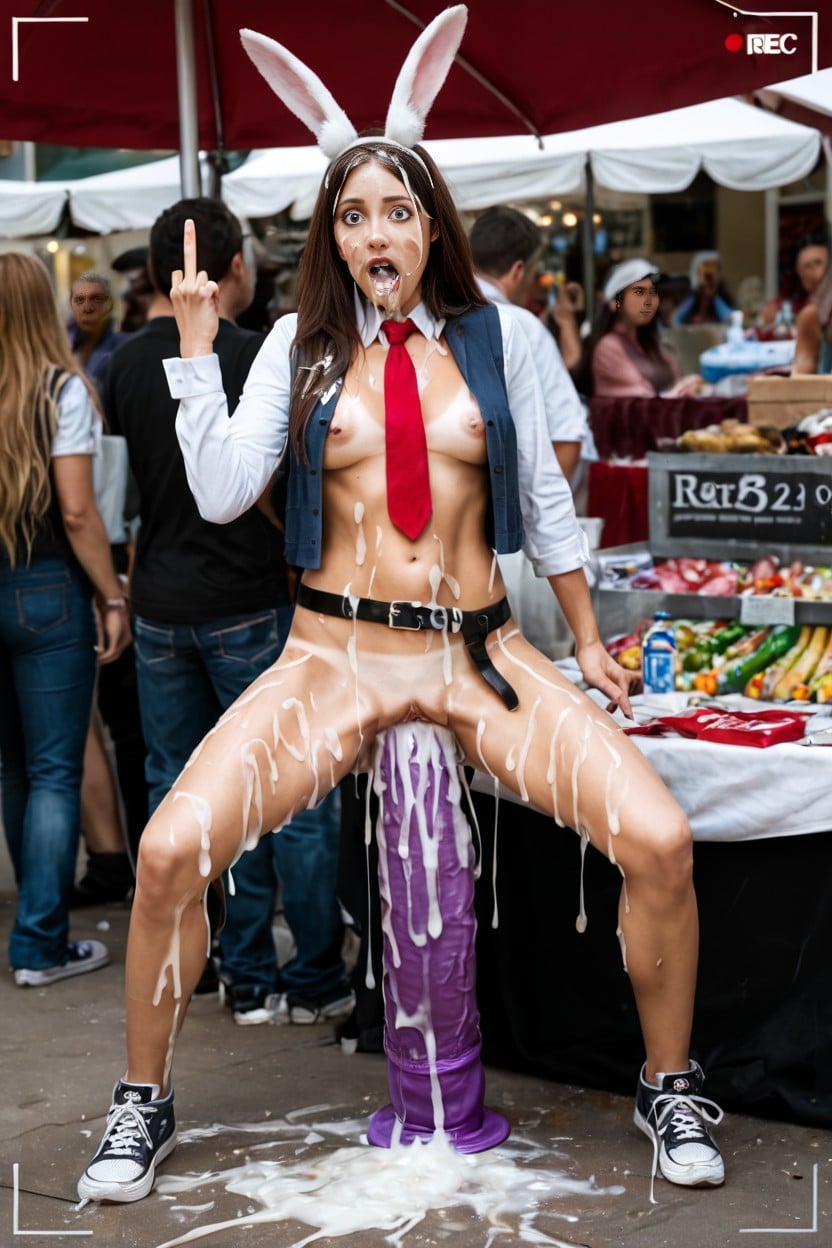 Surprised, 18+, Unbuttoned Jeans Vest AI Porn