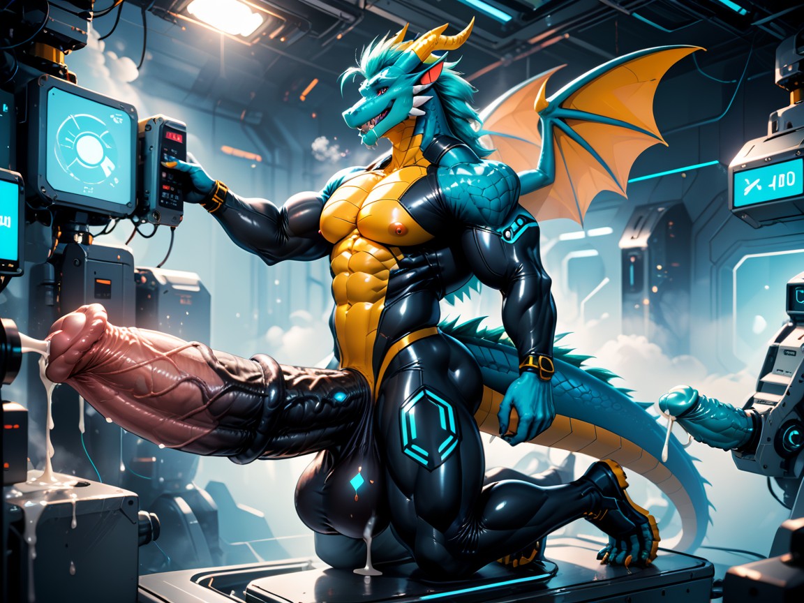 Dragons Watching, High Detail, Pénis Hyper Long Et Impossible Porno IA Furry