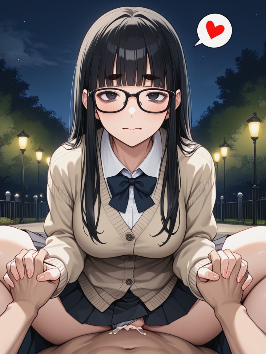 Wavy Mouth, Black Eyes, Night Hentai AI Porn