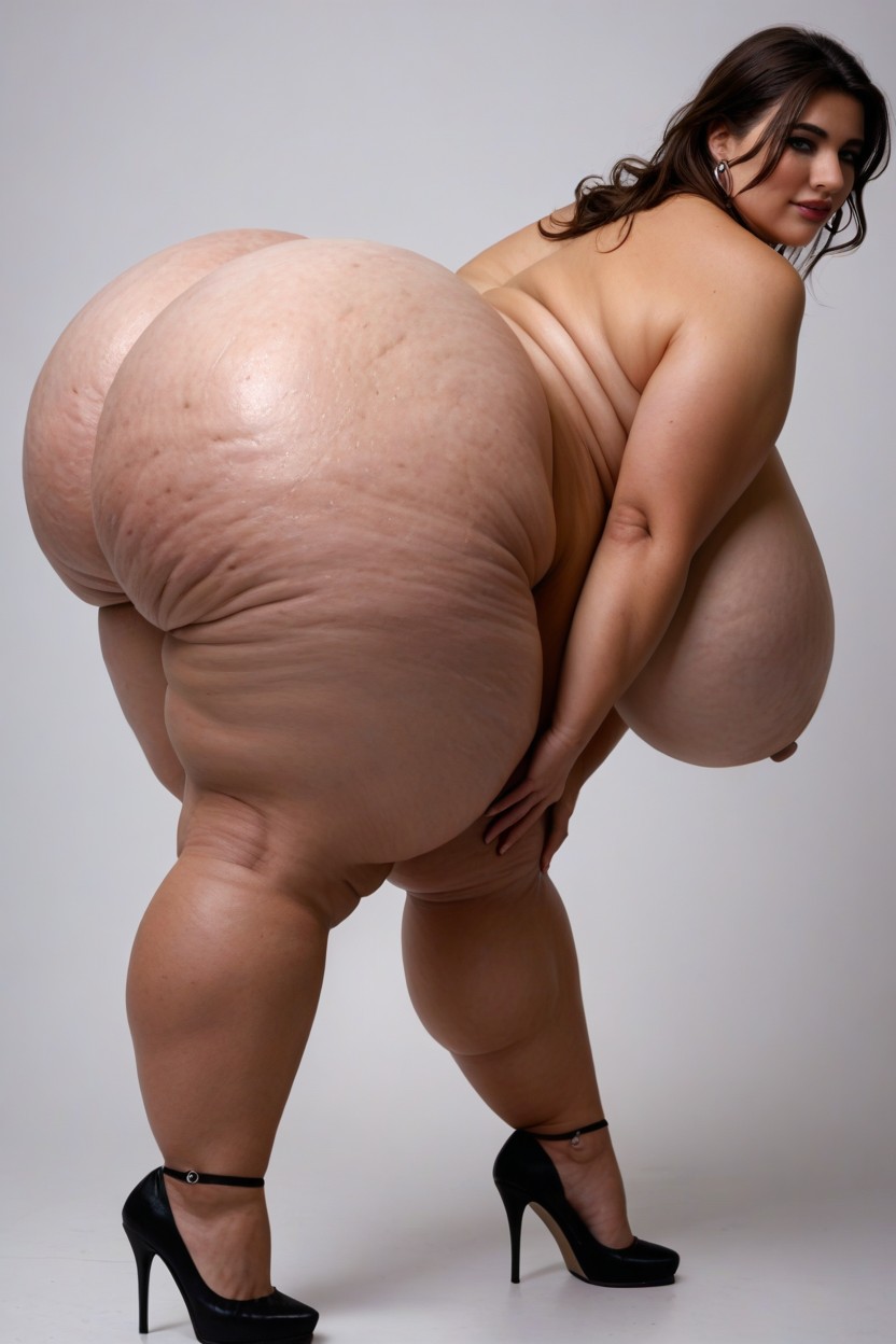 Butt Fake Booty, Hyper Ass, Bending Over BBW AI Porn