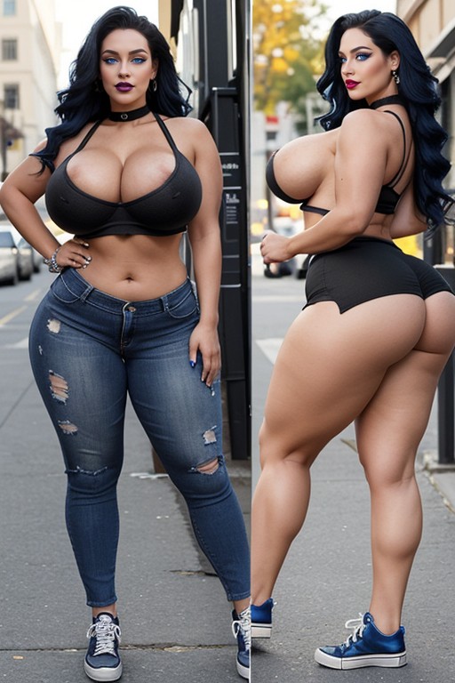 Hyper Muscular Bulging Thighs, Colossal Brazilian Ass, Fit AI Porn