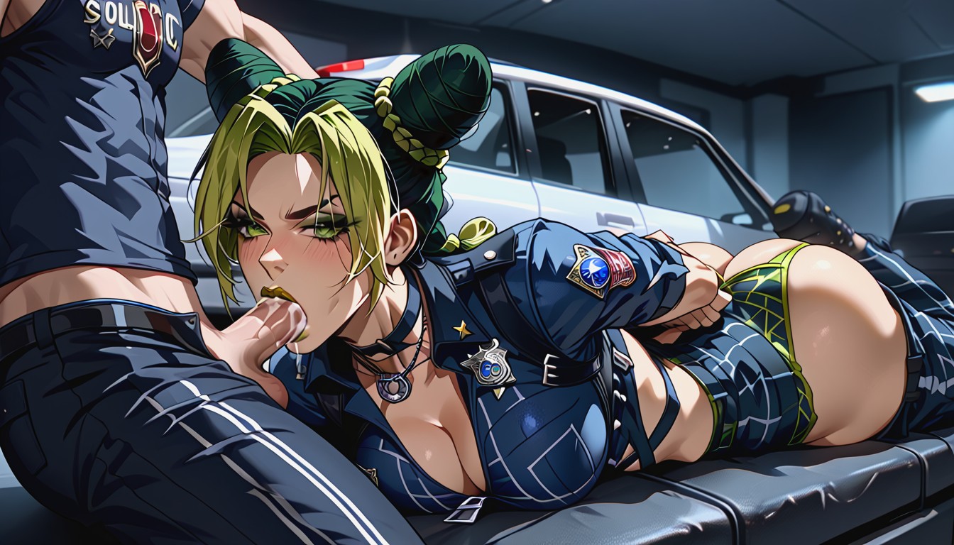 Extreme Detail, Jolyne Has A Sexy Ass, Cop Holding Jolynes Ass Porno IA Hentai