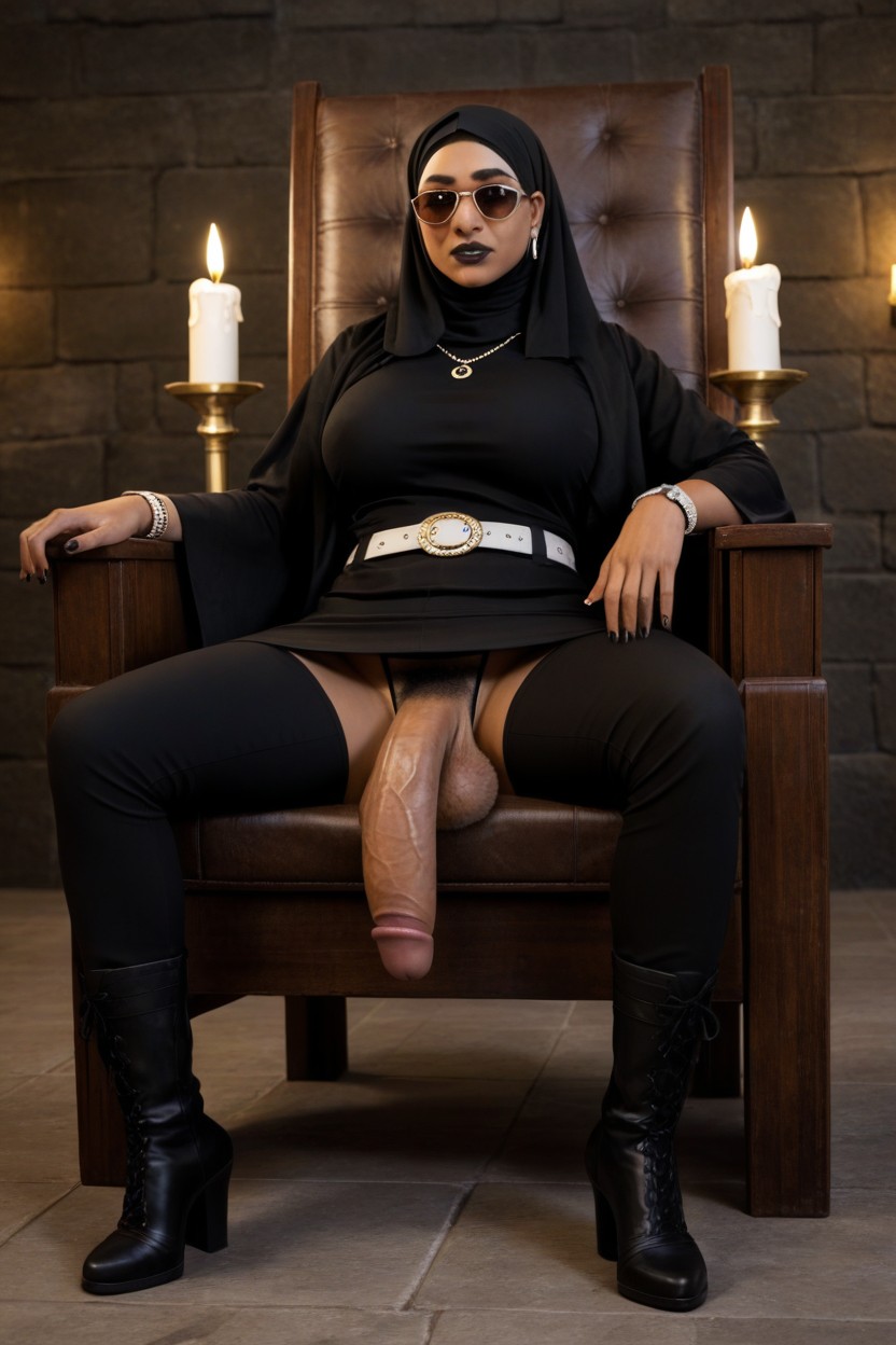 Sunglasses Candle Lit Dark Room, Wide Belt Silver Belt Buckle, Hijab ニューハーフAIポルノ