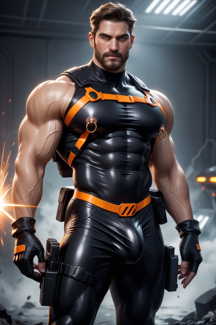 Hyper Realistic, Beard, Ultra Realistic Photograph ゲイAIポルノ