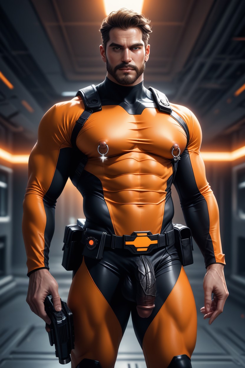 Holster On Thigh, Nipple Rings, Award Winning Photo AI同性戀黃片