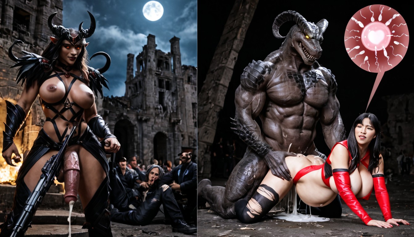 Story, Impregnation, Futanari Anthro Furry Face Giant Dark Evil Beast Hyper Veiny Balls AI Porn