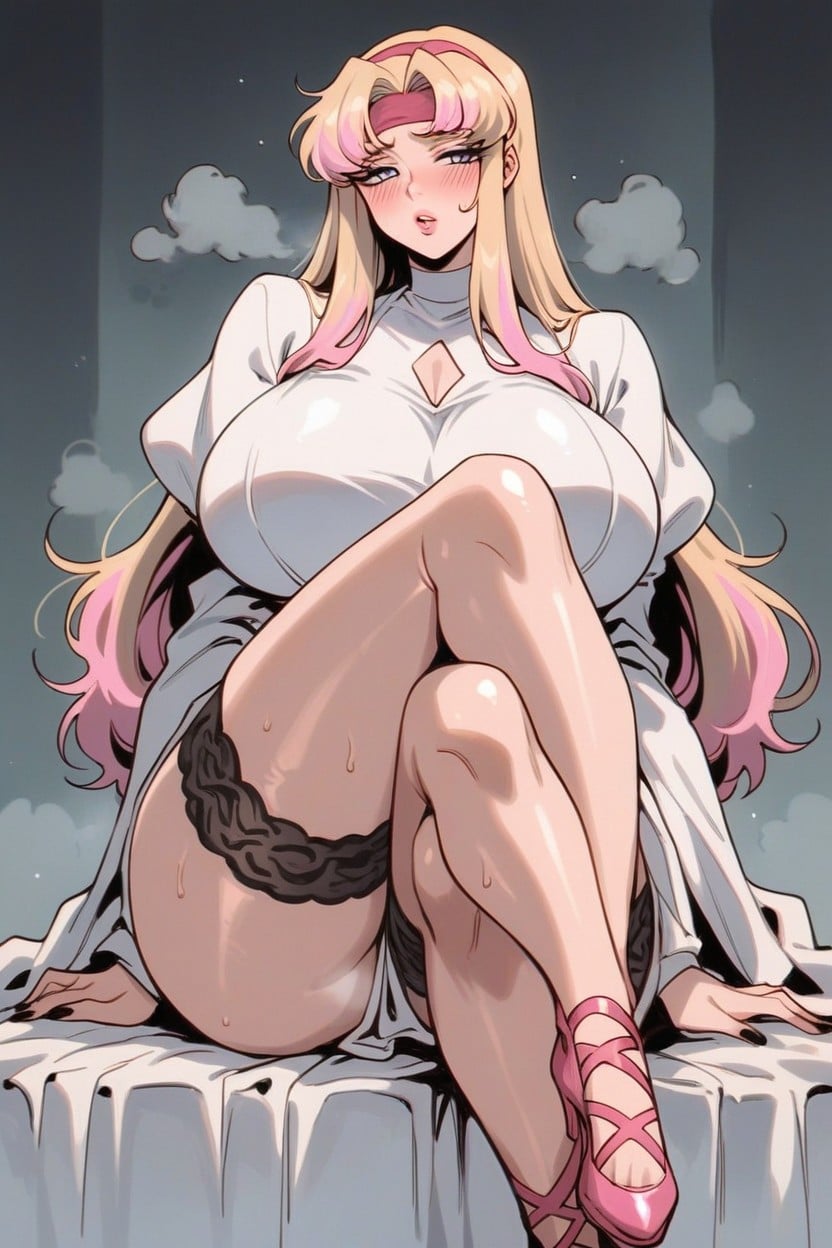 Sweaty, White Woman, Blonde Hair Hentai KI Porno