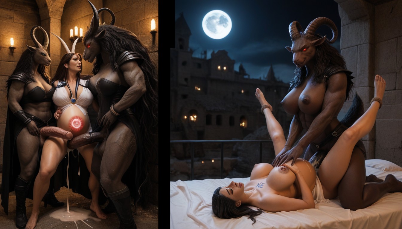 Audience, Impregnation Bubble, Surrounded By Goat Cocks AI Porn