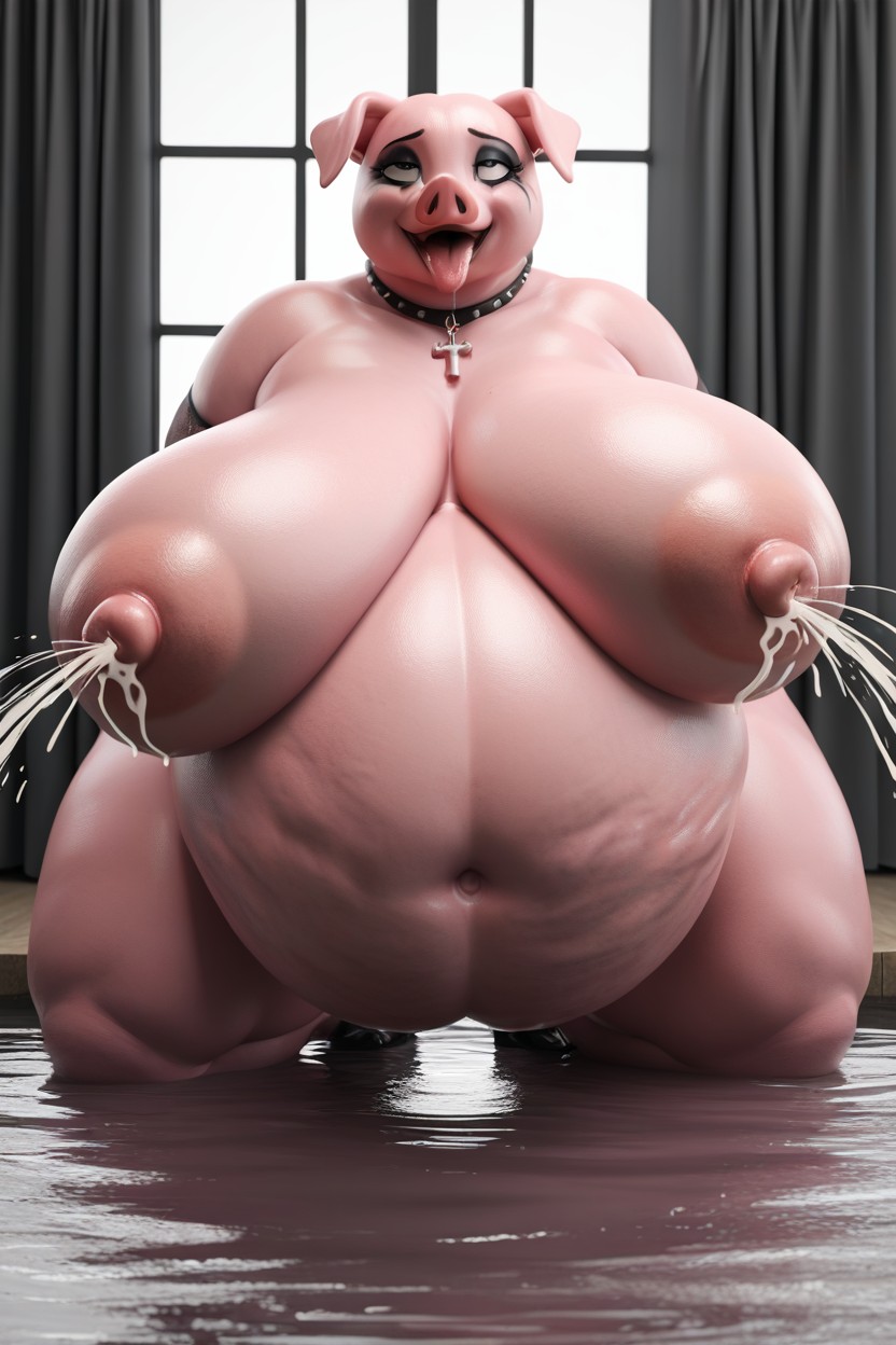 Hooves, Detailed Hupig Nose, Lactation Furry AI Porn