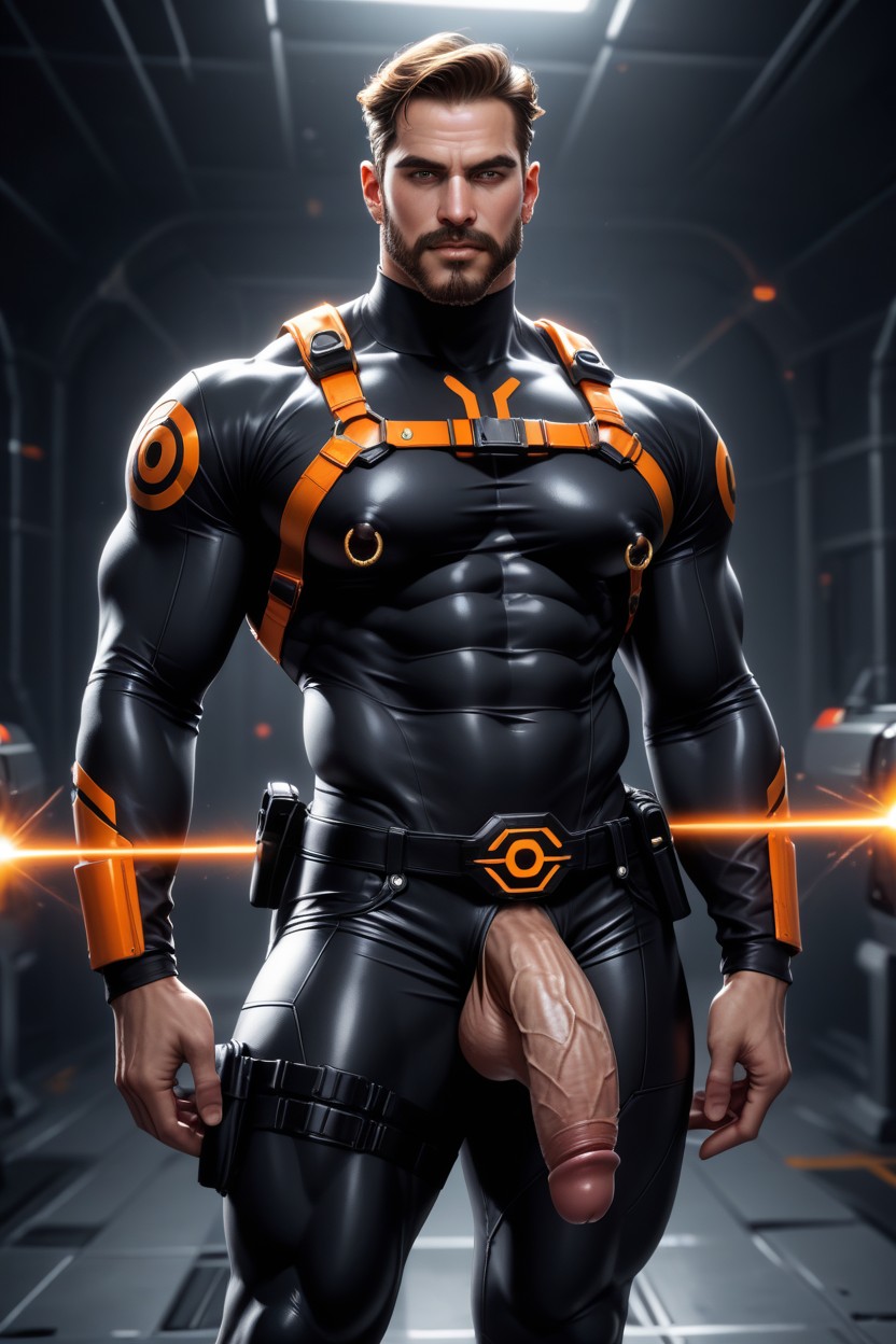 Nipple Rings, Hyper Realistic, Holster On Thigh AI同性恋黄片