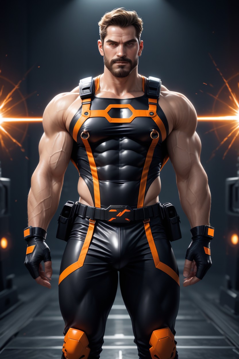 Model Pose, Massive Pecs, Photorealistic Porno IA Gay