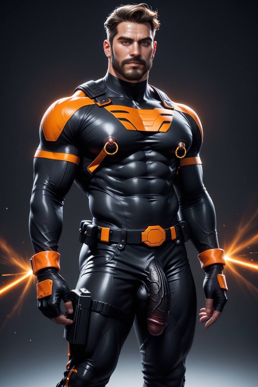 Beard, Photorealistic, Muscle Daddy Physique AI同性戀黃片