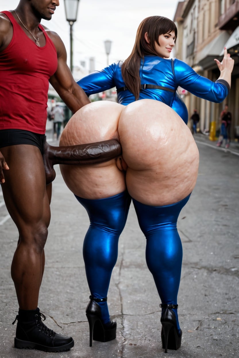 Asuka Kazama Tekken Blue Outfit, Hairy Pussy, Full Body AI Porn