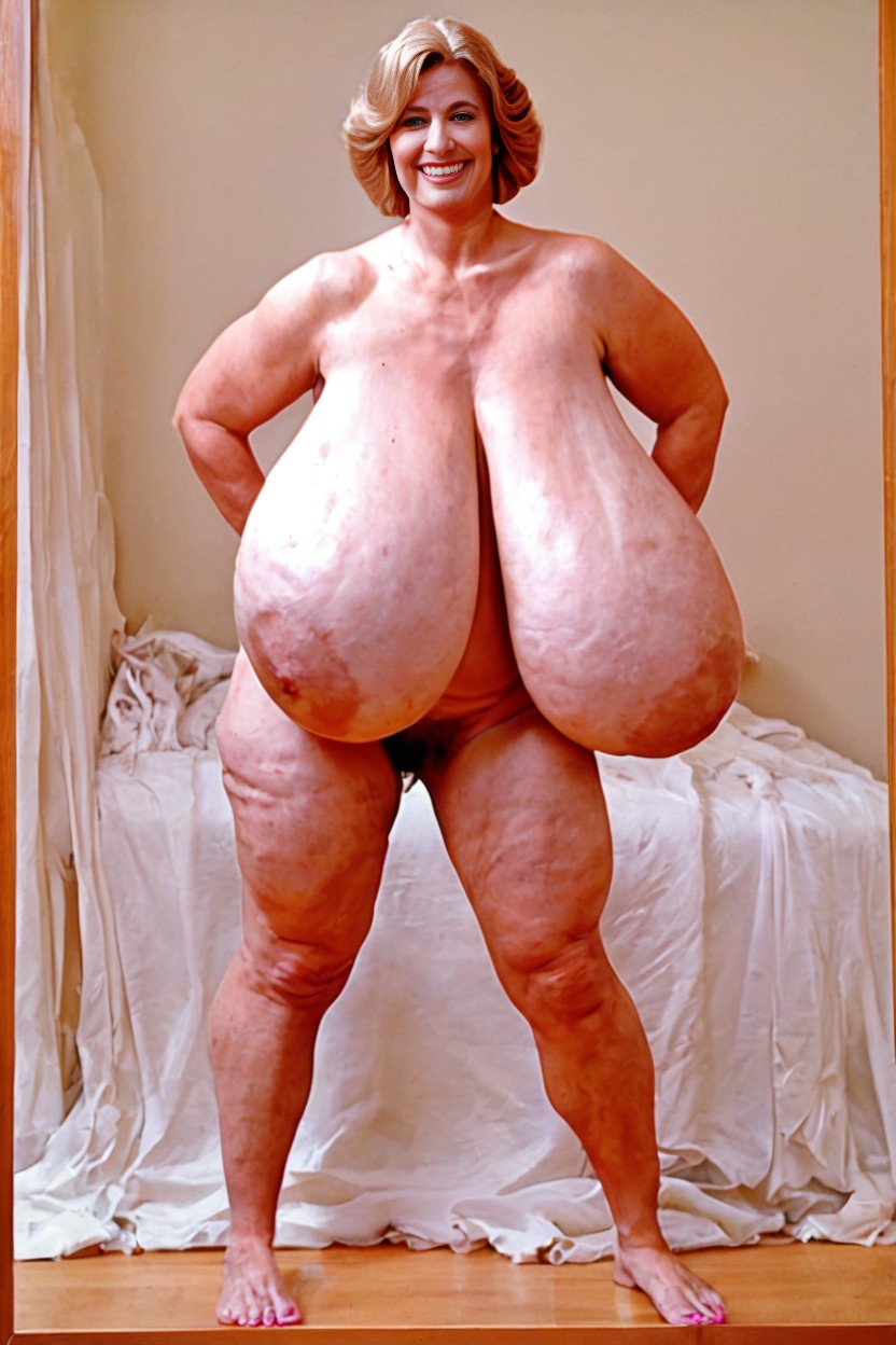 Hyper Saggy Breasts, Natural Breasts, Empty Breasts AI Porn