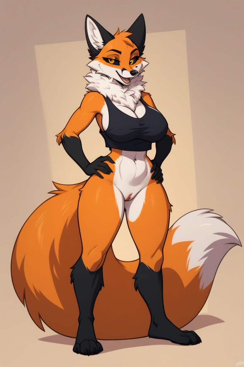 Naked, Smiling, Four Toes On The Furry AI Porn
