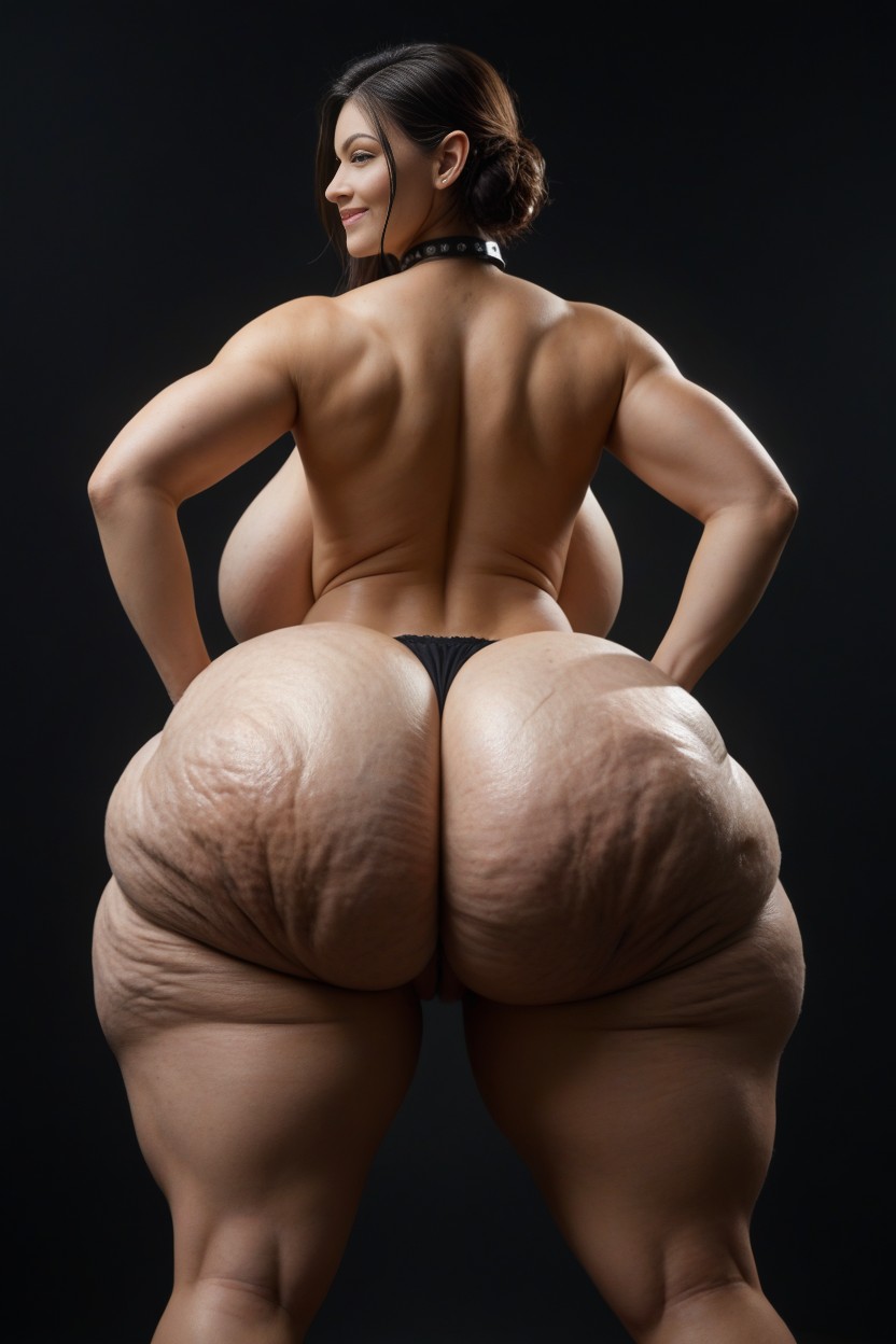 Fat Pussy, Hair Parted In Middle, Black Hair AI Porn