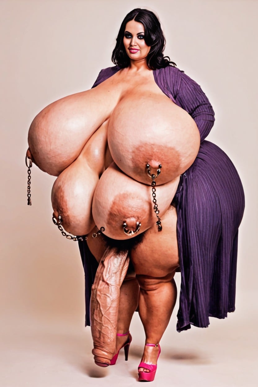 Extra Breast, Pink Heels, Extra Row Of Massive Breasts 人妖AI黃片