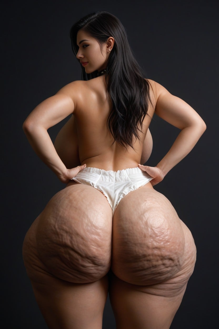 Dangling Saggy Breasts, Oiled Skin, Hands On Hips AI Porn
