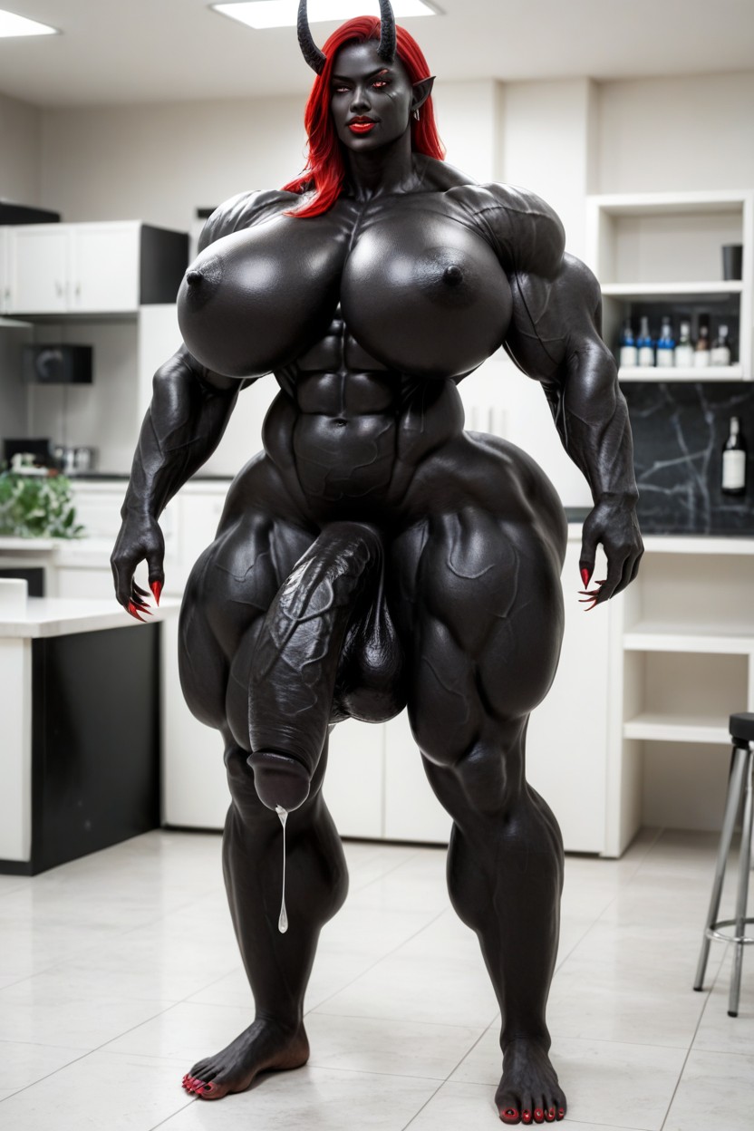 Red Eyes, Black Cock Is Too Big, Full Body Shemale AI Porn