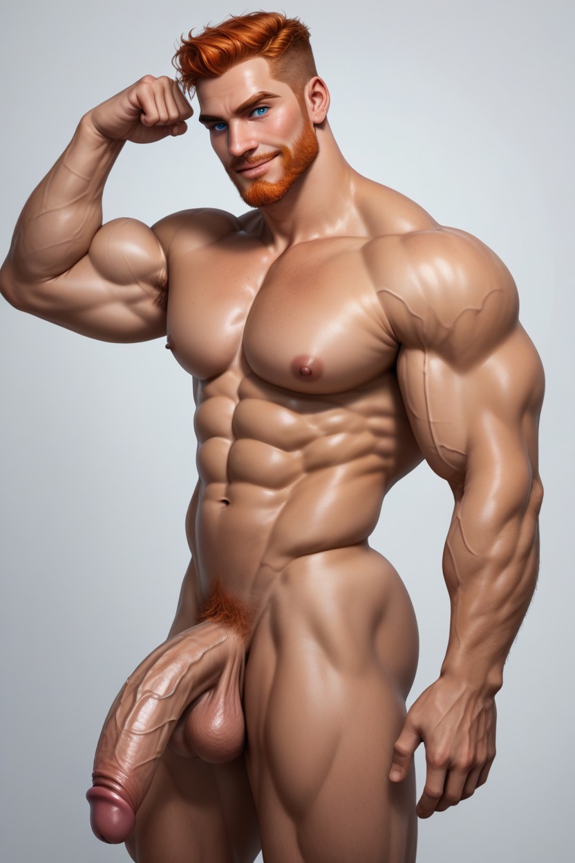 Naked, Side View, Ginger AI Gay Porn