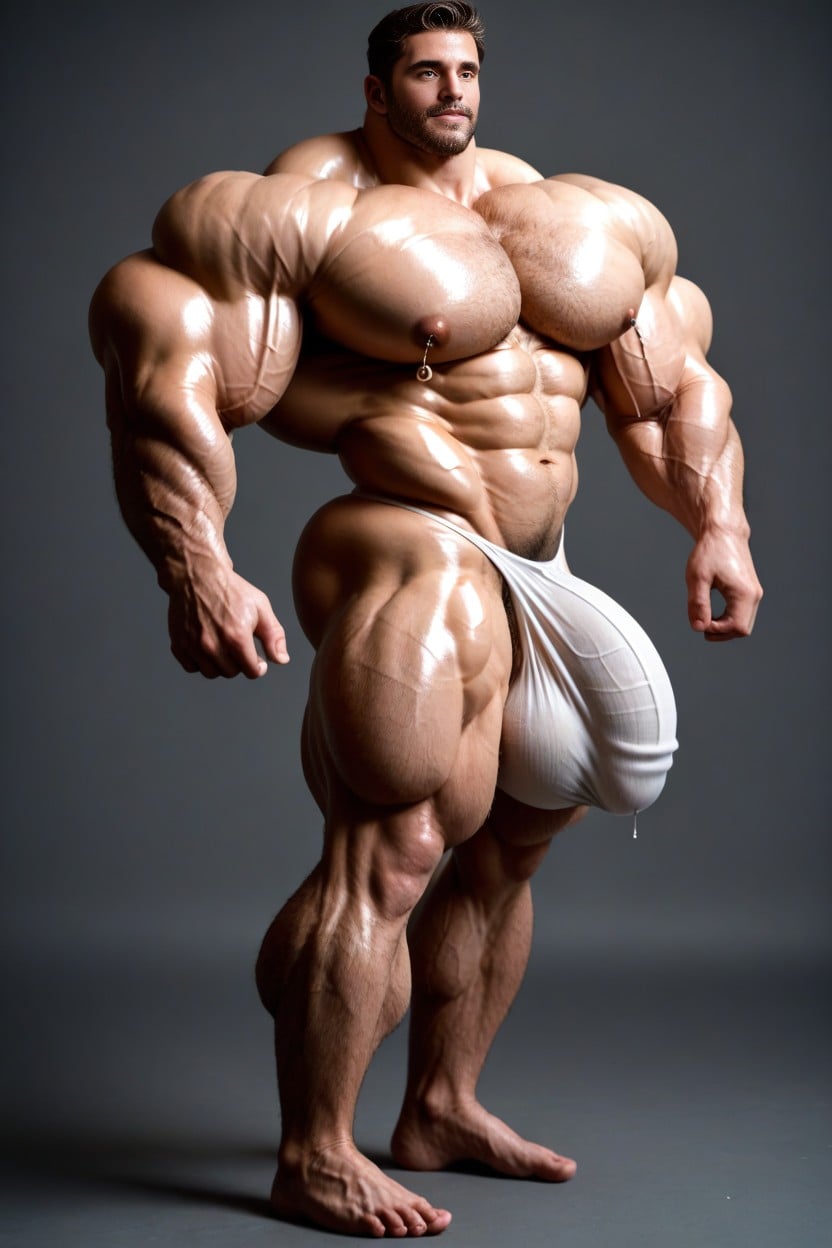 Flaccid Big Cock Bulge, Male Only, Extreme Hyper Muscular AI Gay Porn