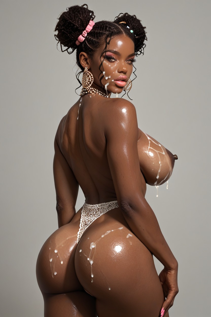 Black African Cutesy Fuckdolly, African Cutesy, Twintails Braids Porno IA