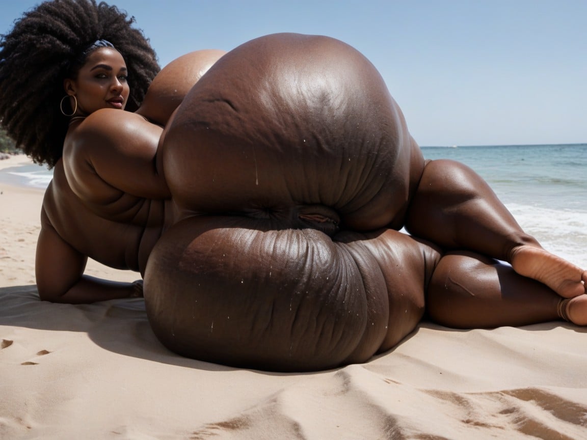 Gigantic Girthy Lazy Black Cock, Rounded Breasts, Hyper Ass BBW AI Porn