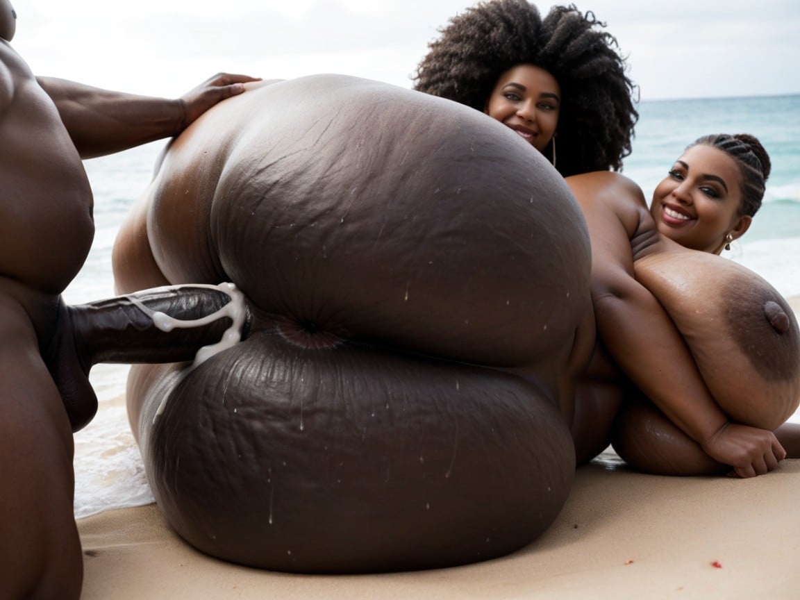 Spreading Ass, Hyper Ass, African Muscle Man Fucking BBW AI Porn