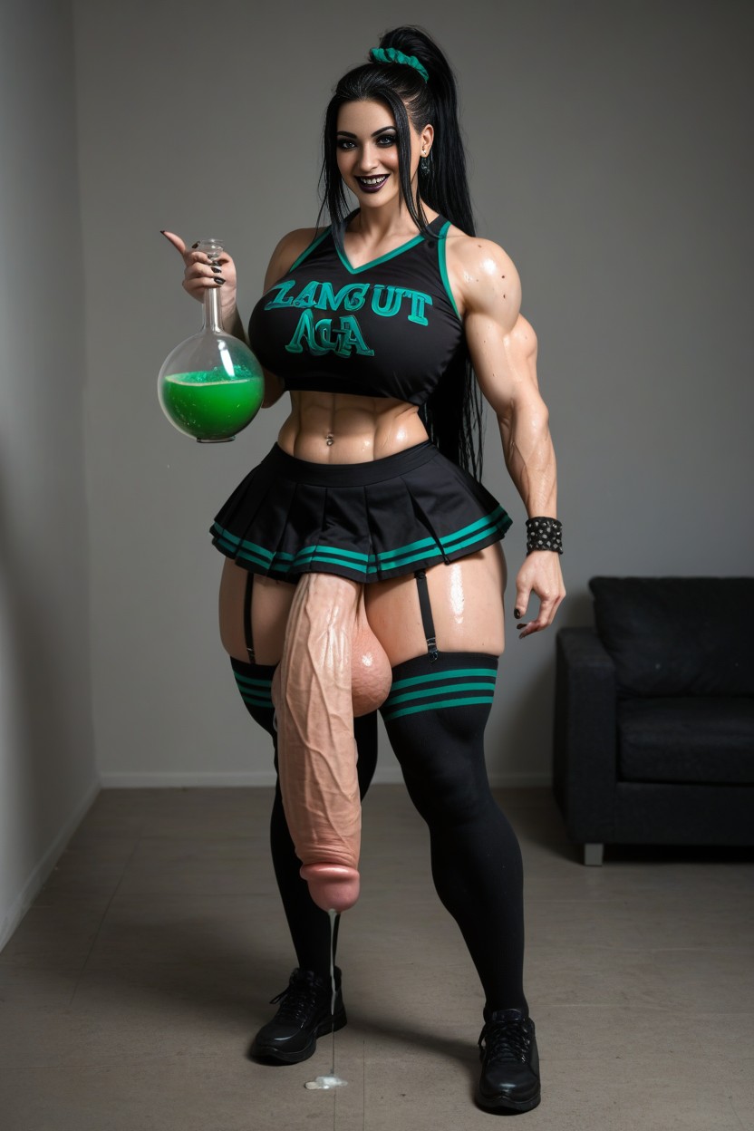Monstrous Futa Transformation, Drank Magic Potion, Very Long Hair Shemale AI Porn