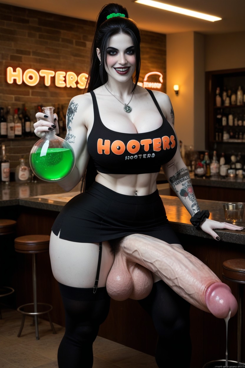 Scary Cock, Extremely Large Ass, Absurd Muscle Growth Shemale AI Porn